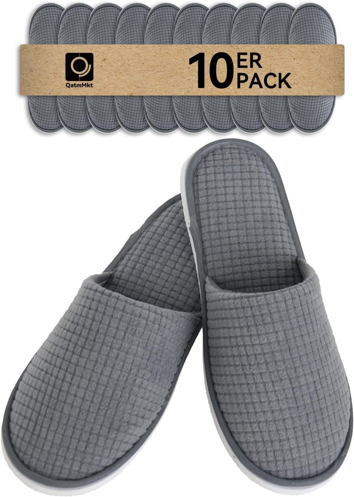 QatmMkt - 10 pares de pantuflas desechables unisex para invitados,...