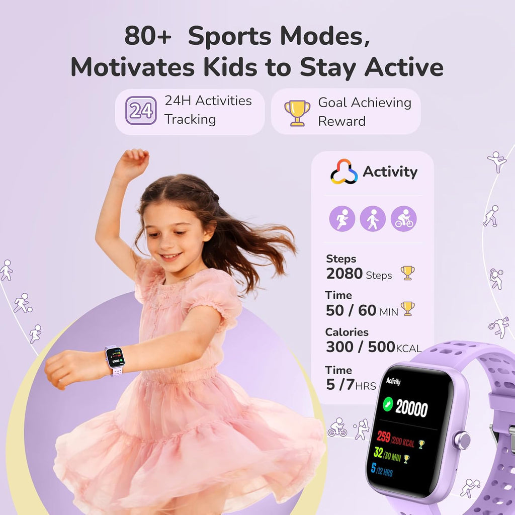 ENOMIR Reloj inteligente para niños, monitor de salud, juegos de