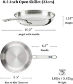 Hestan ProBond Luxe - Juego de utensilios de cocina de 10 piezas, acero inoxidable revestido profesional, construcción ProCore con revestimiento de tres capas, exterior pulido, apto para inducción y