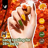 VANREESA Juego de 24 esmaltes de uñas de gel de otoño con capa base...