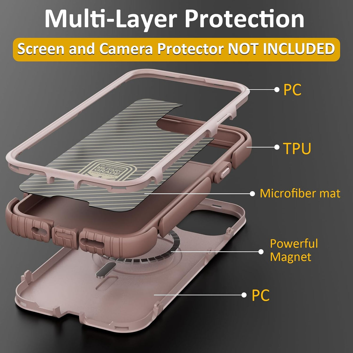 Follaroma - Funda magnética para iPhone 15, fundas resistentes