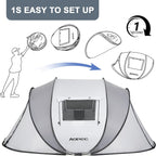 Tienda de campaña desplegable para 2/4/6 personas, tienda instantánea impermeable PU4500mm, amplia tienda de campaña ventilada con porche delantero, instalación rápida, ligera y portátil para