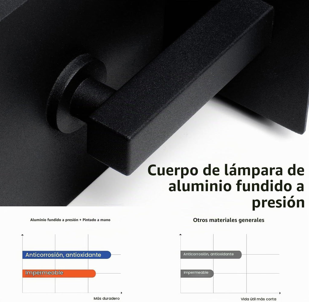 Lámpara Lámpara de pared moderna con sensor de movimiento para exteriores con vidrio, LED de 850 lúmenes, linterna de aluminio impermeable IP65, iluminación exterior antioxidante para porche, garaje, puerta delantera, patio, negro