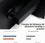 Lámpara Lámpara de pared moderna con sensor de movimiento para exteriores con vidrio, LED de 850 lúmenes, linterna de aluminio impermeable IP65, iluminación exterior antioxidante para porche, garaje, puerta delantera, patio, negro