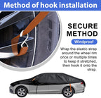 Cubierta de medio coche superior, cubierta protectora contra granizo con forro de algodón, cubierta para techo solar y parabrisas para hielo y nieve, cubierta para todo clima para el cuerpo del