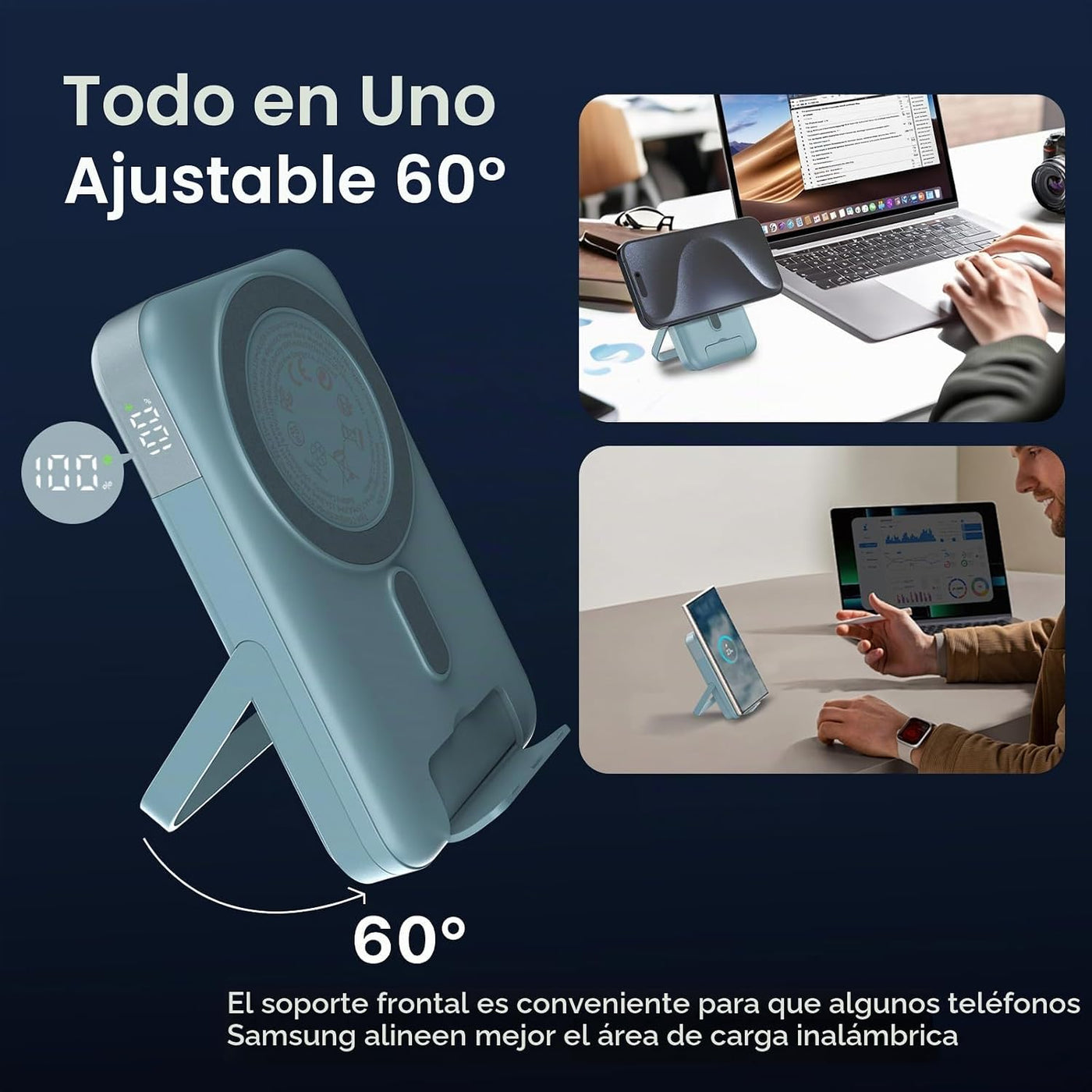 NOBIS Banco magnético de la energía 22.5W 10000mAh cargador portáti...