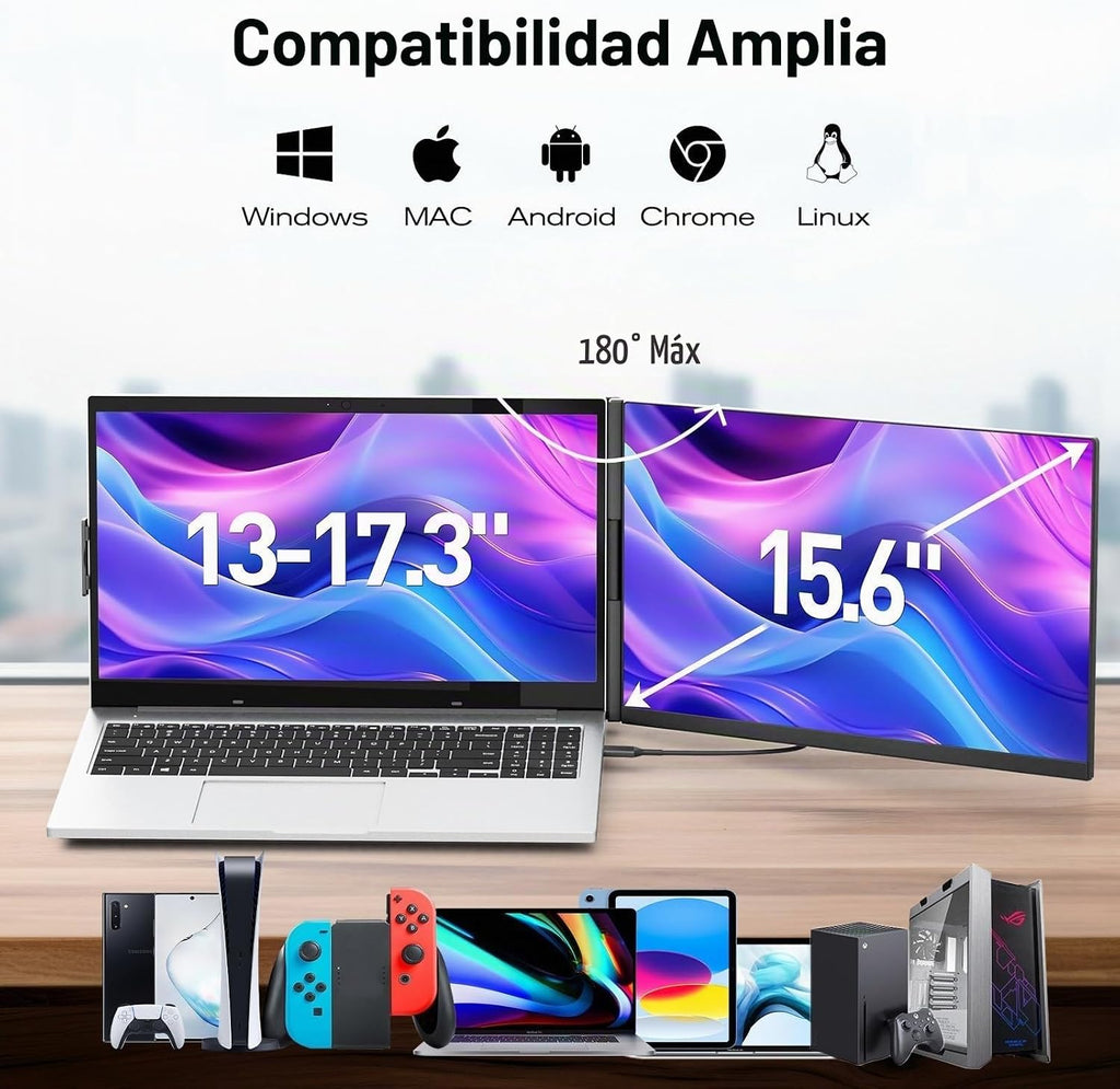 KEFEYA Extensor de pantalla para laptop, monitor portátil FHD 1080P...