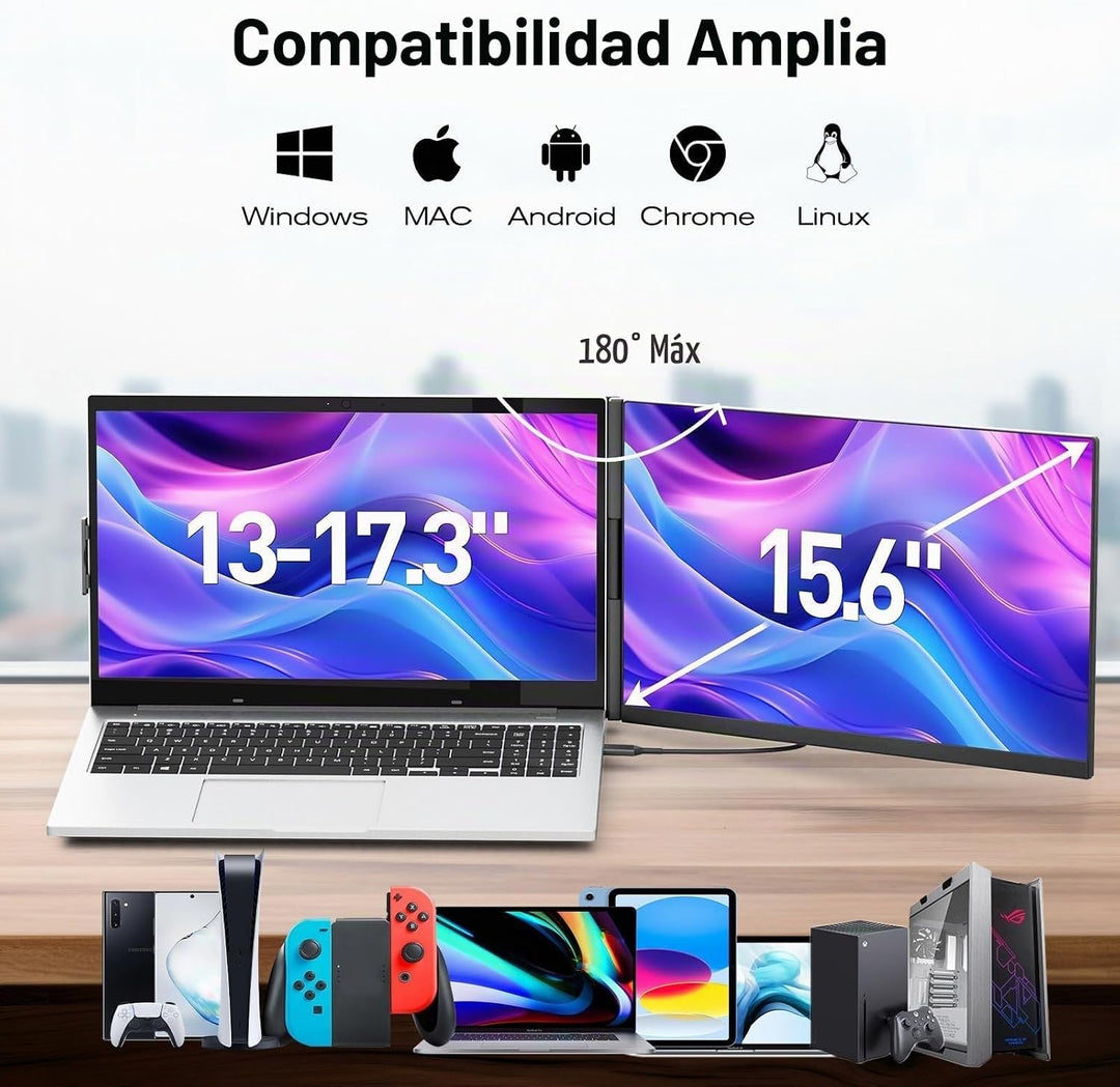 KEFEYA Extensor de pantalla para laptop, monitor portátil FHD 1080P...