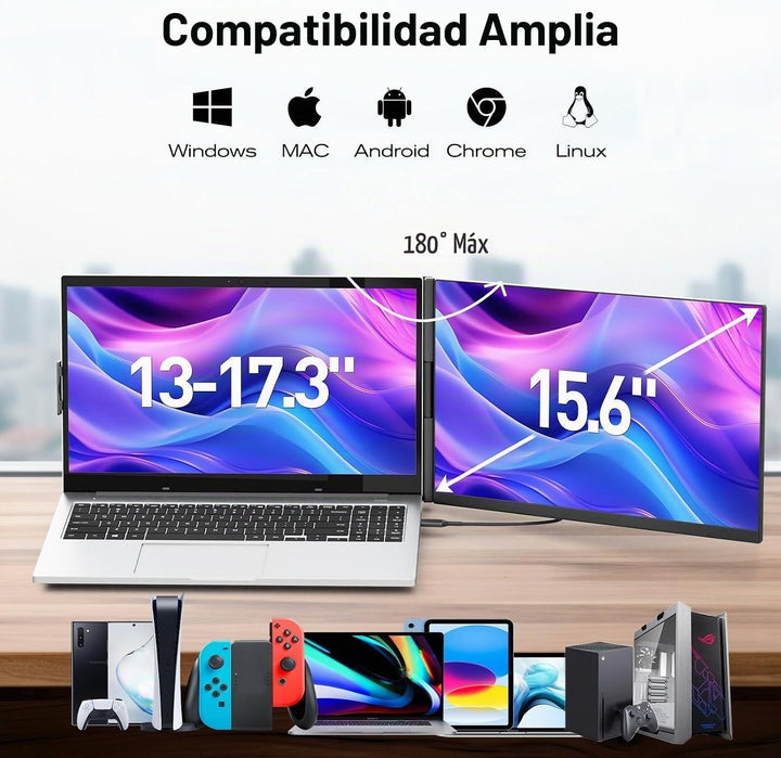 KEFEYA Extensor de pantalla para laptop, monitor portátil FHD 1080P...