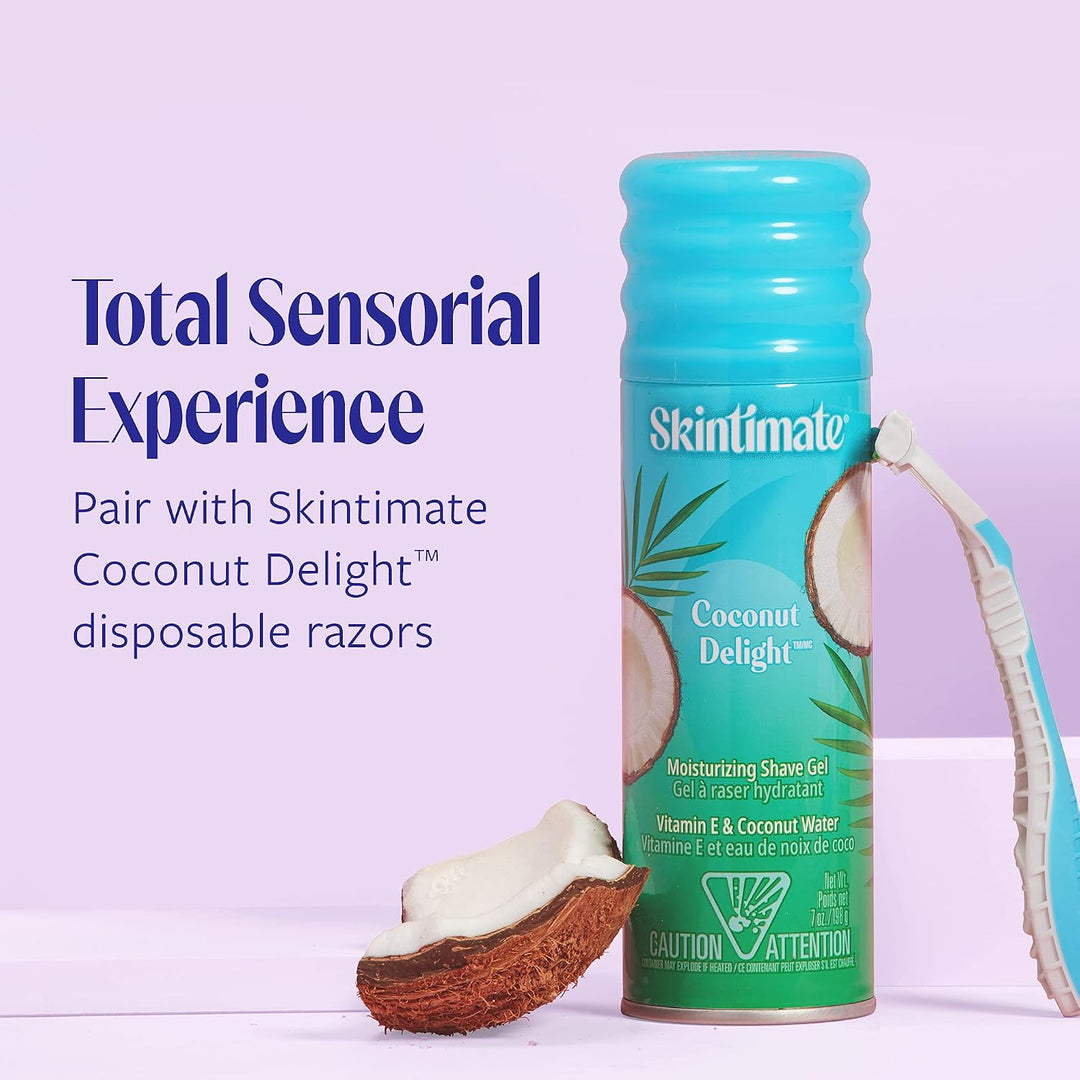 Skintimate Coconut Delight Gel de afeitado para mujer, paquete de 6...