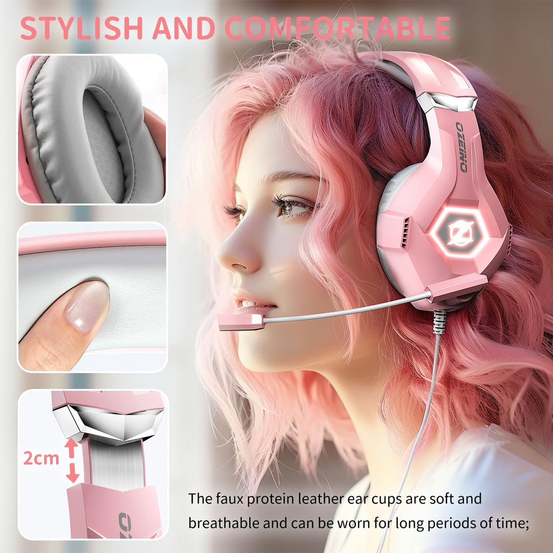 Ozeino Auriculares para juegos para PC, PS4, PS5, auriculares para...