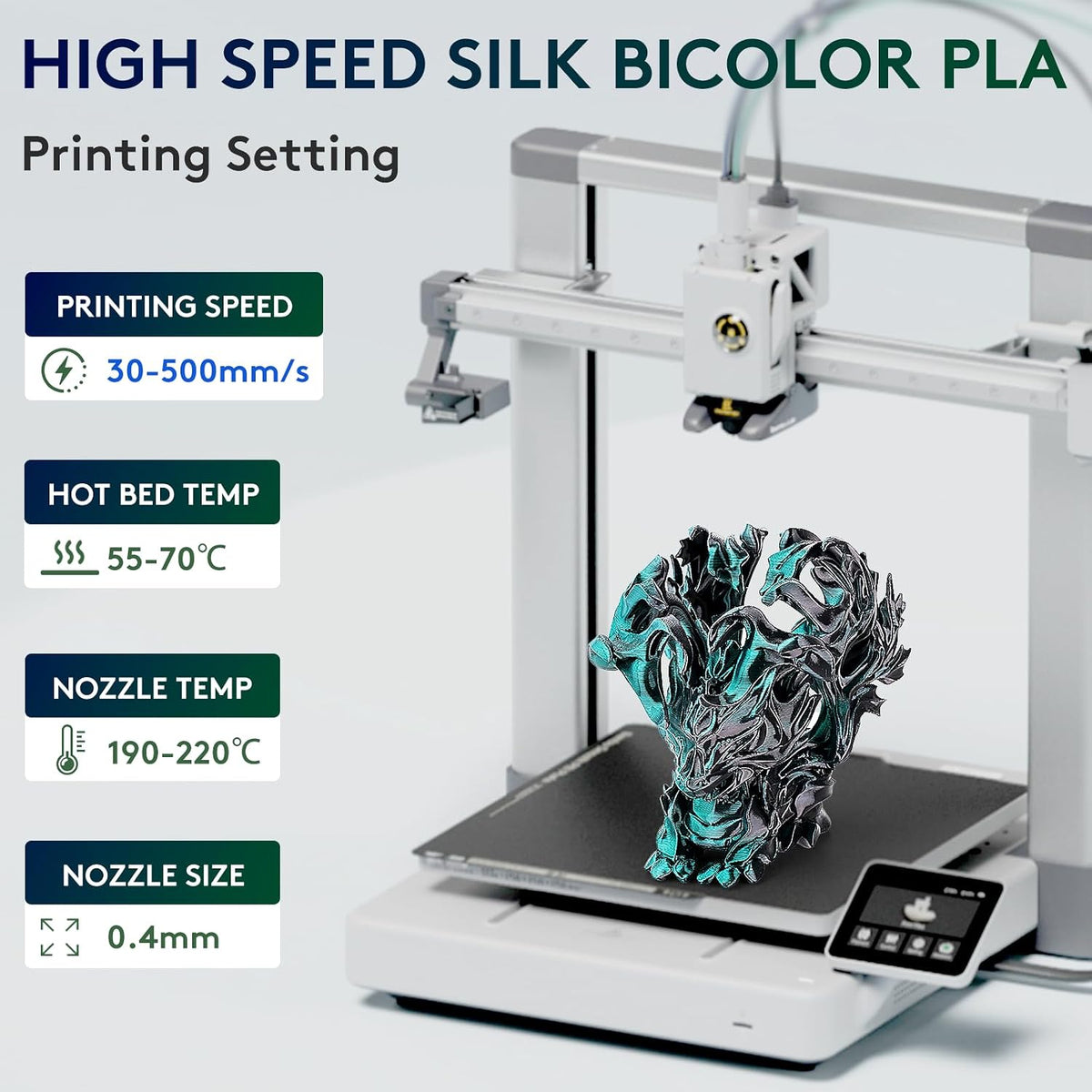 ERYONE Seda de Doble Color Filamento PLA para Impresora 3D 1.75mm +...