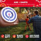 Swooc Games - Bull Hawker | Dardos de hacha gigante con más de 15 juegos | Juego de lanzamiento de hachas para patio trasero con bomba de aire | Juegos grandes al aire libre para adultos y familia |