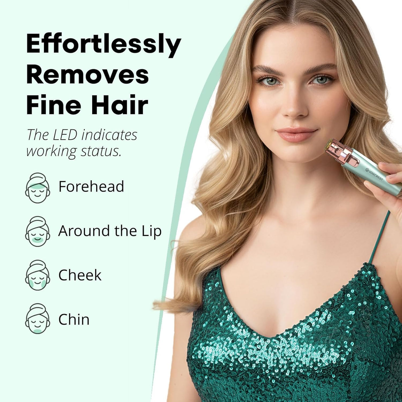 VG VOGCREST Afeitadora Eléctrica para Cejas y Rostro: 2 en 1 Recarg...