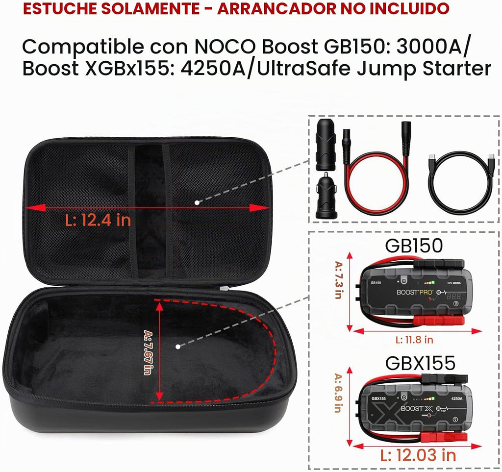 Funda EVA compatible con NOCO GB150/GBX155 Jump Starter (solo base)