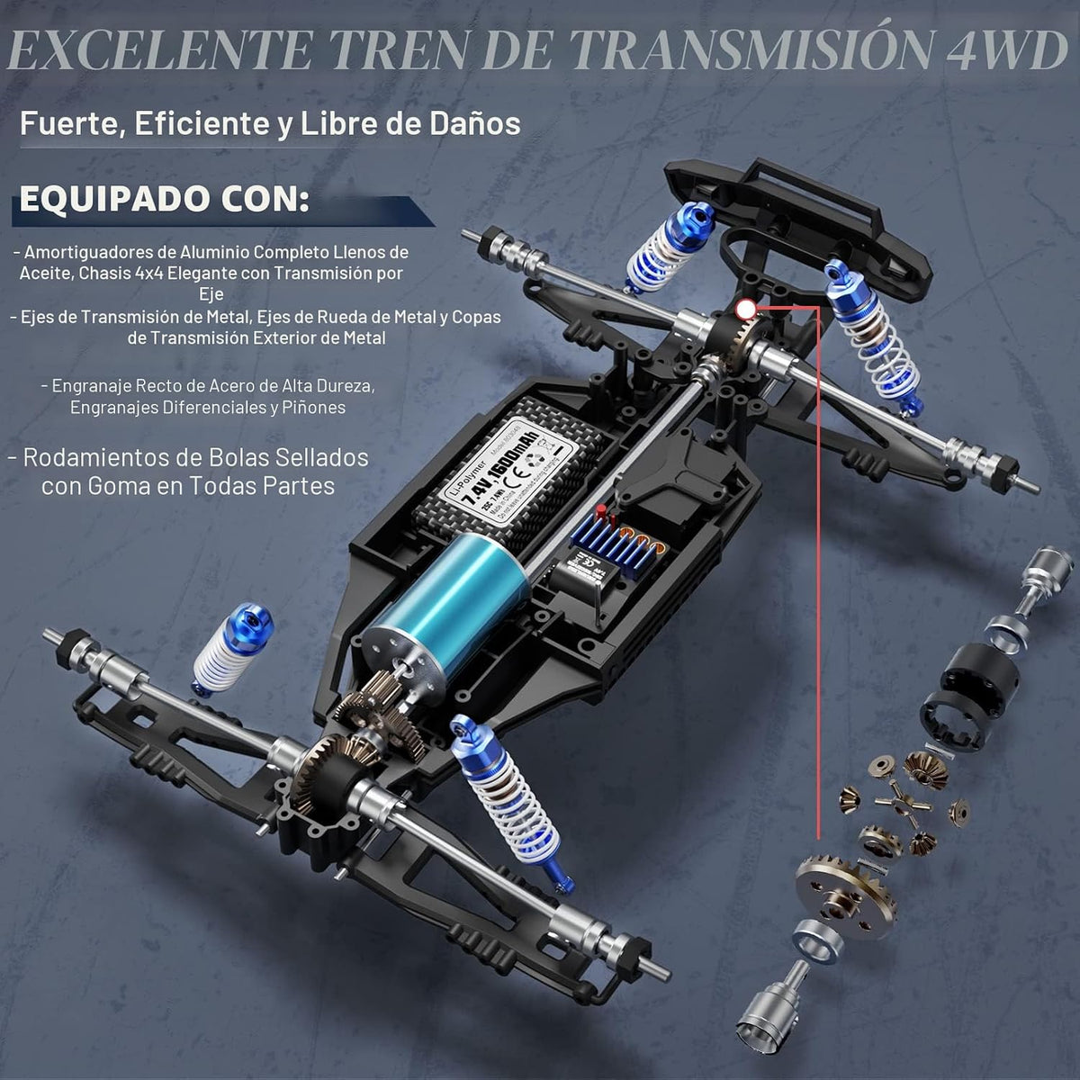 HAIBOXING Coches RC sin escobillas a escala 1/12 903A, 4X4 todoterreno Monster Truck con control remoto rápido de 55 KM/H de velocidad máxima, vehículos RC RTR de grado aficionado todo terreno para