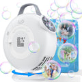 Máquina de burbujas, soplador automático de burbujas para niños pequeños, más de 8000 burbujas por minuto, enchufe eléctrico oscilante de 90° 200° o baterías para hacer burbujas, juguetes para fiesta