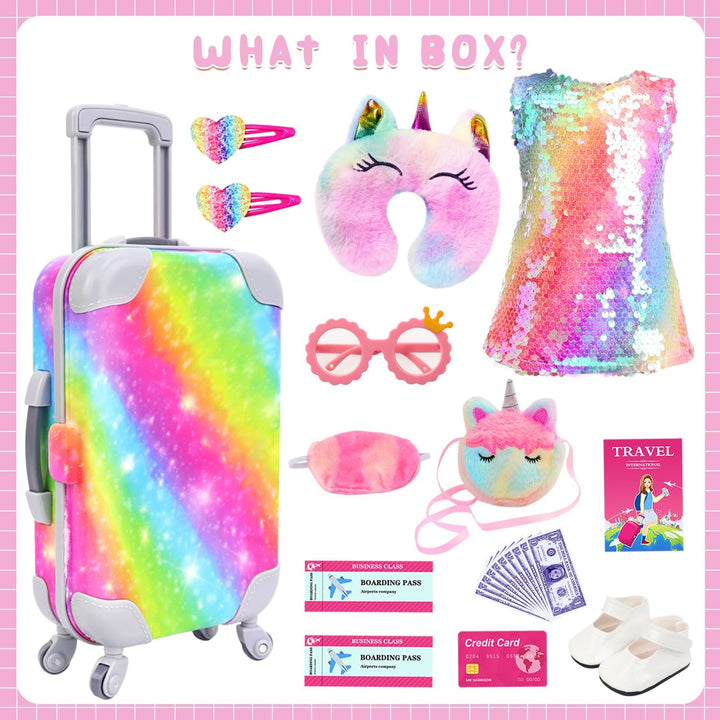 K.T. Fancy 23 piezas de ropa y accesorios para muñecas americanas d...