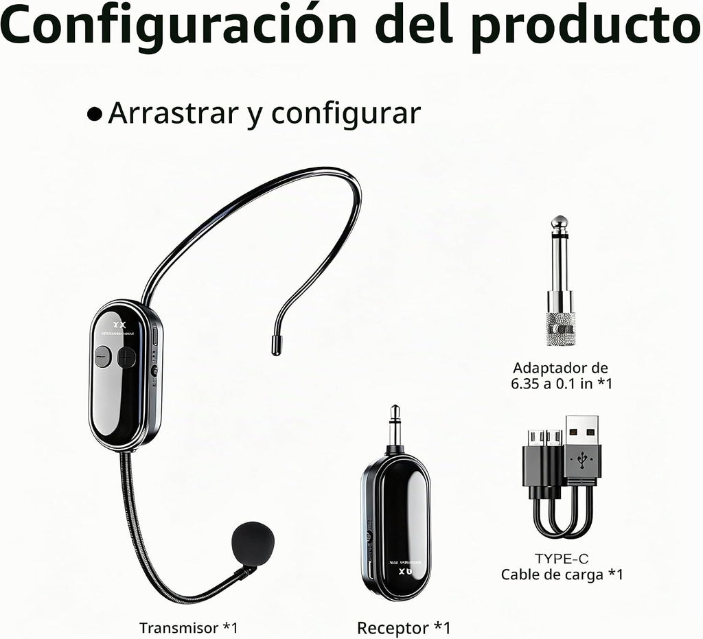 LYAIXZE Auriculares de micrófono inalámbrico