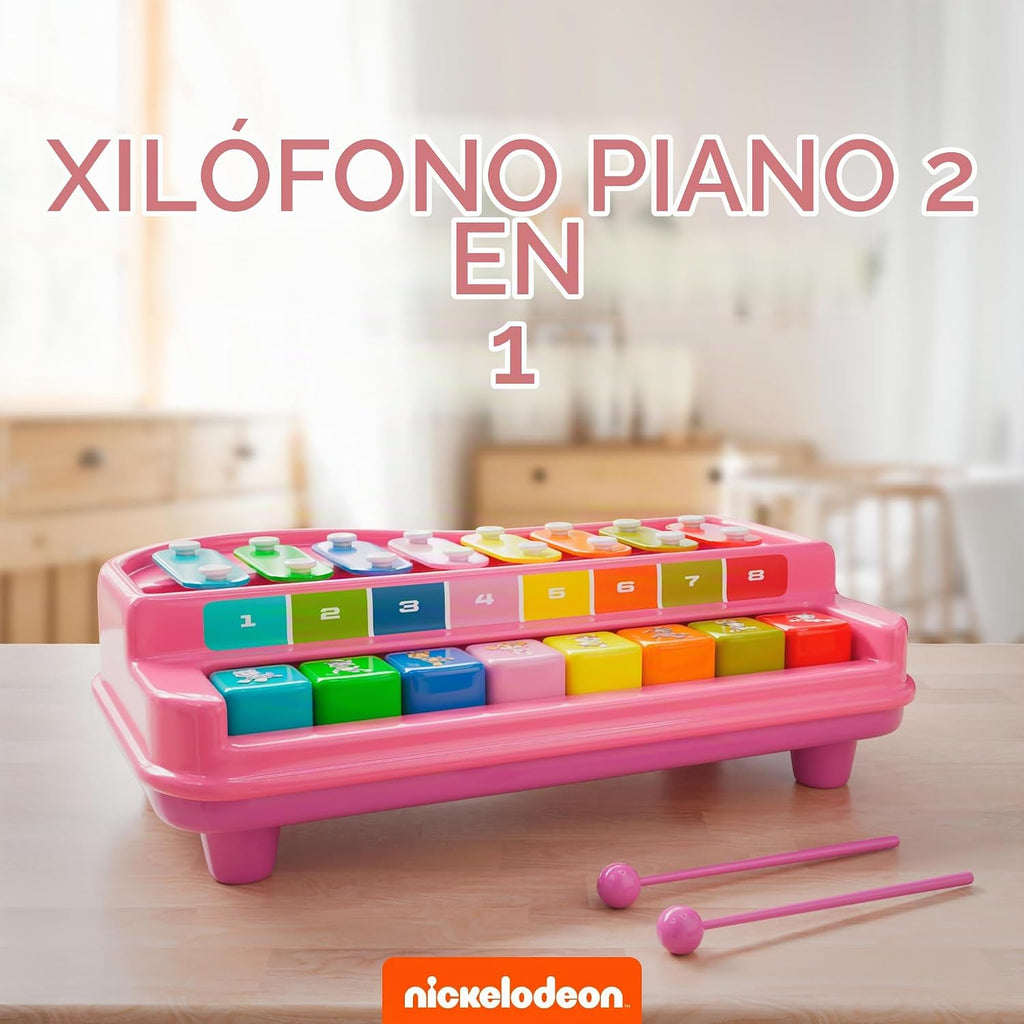 Lollipop Paw Patrol Xilófono y piano 2 en 1 – Juguete musical interactivo para niños pequeños – Canciones reales, diversión educativa que ofrece modos de xilófono y piano en un juguete encantador (Paw Patrol Purple)