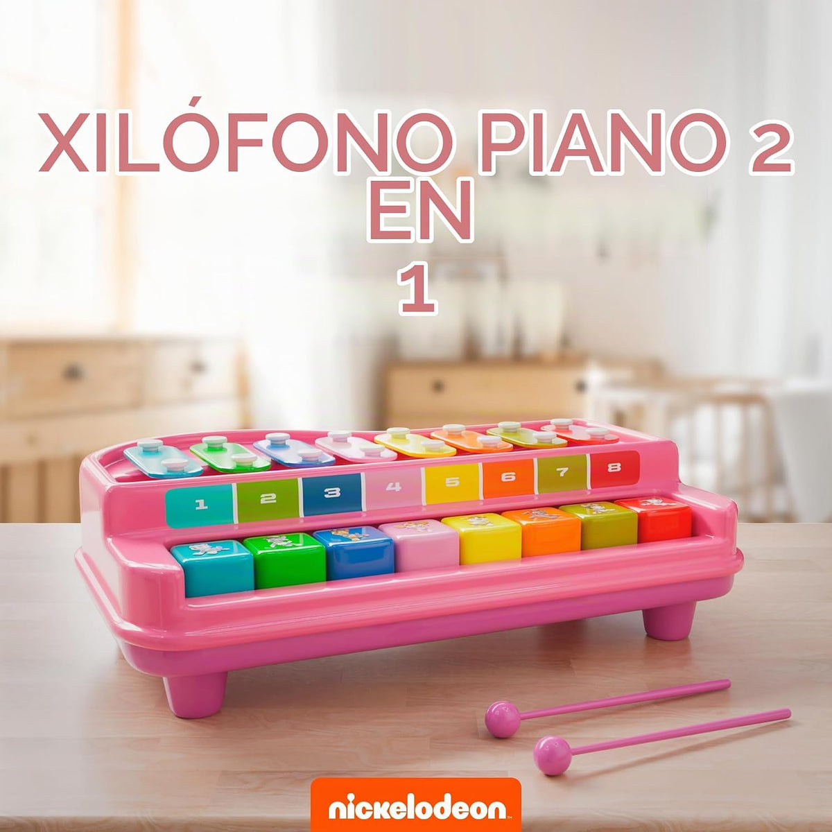Lollipop Paw Patrol Xilófono y piano 2 en 1 – Juguete musical interactivo para niños pequeños – Canciones reales, diversión educativa que ofrece modos de xilófono y piano en un juguete encantador (Paw Patrol Purple)