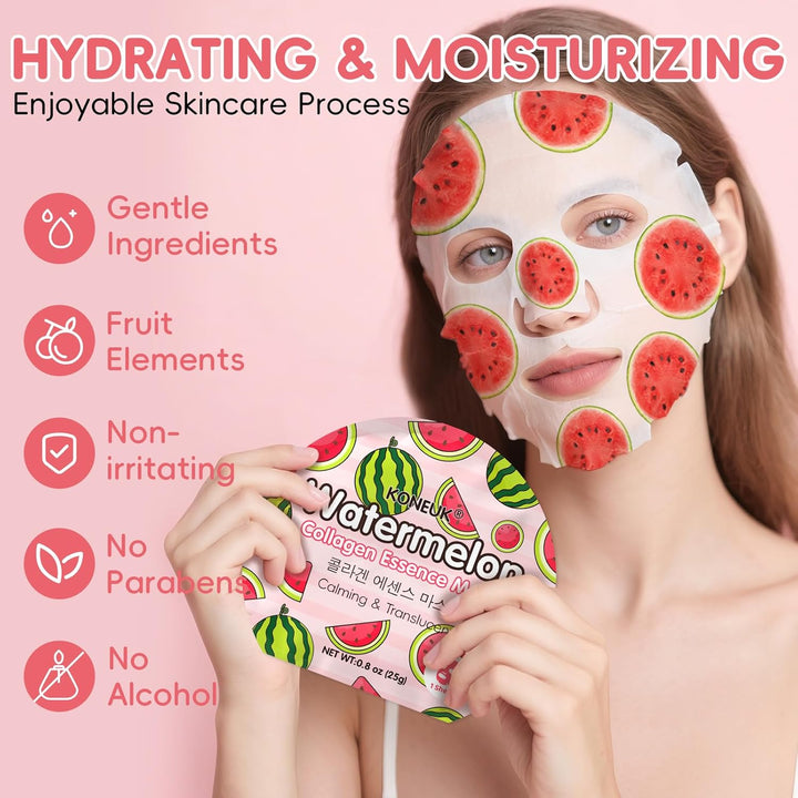 KONEUK Paquete de 6 mascarillas faciales de frutas coloridas para e...