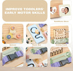 Joyreal Tablero Montessori de madera para niños pequeños, tablero de actividades sensoriales con luces LED, caja de música y cerraduras, juguete educativo de aprendizaje para niños y niñas
