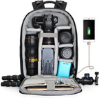 Mochila para cámara CADeN profesional para DSLR con puerto de carga USB y cubierta impermeable, mochila para fotografía y laptop para mujeres y hombres