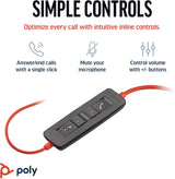 Poly Blackwire 3210 - Auriculares con cable micrófono con