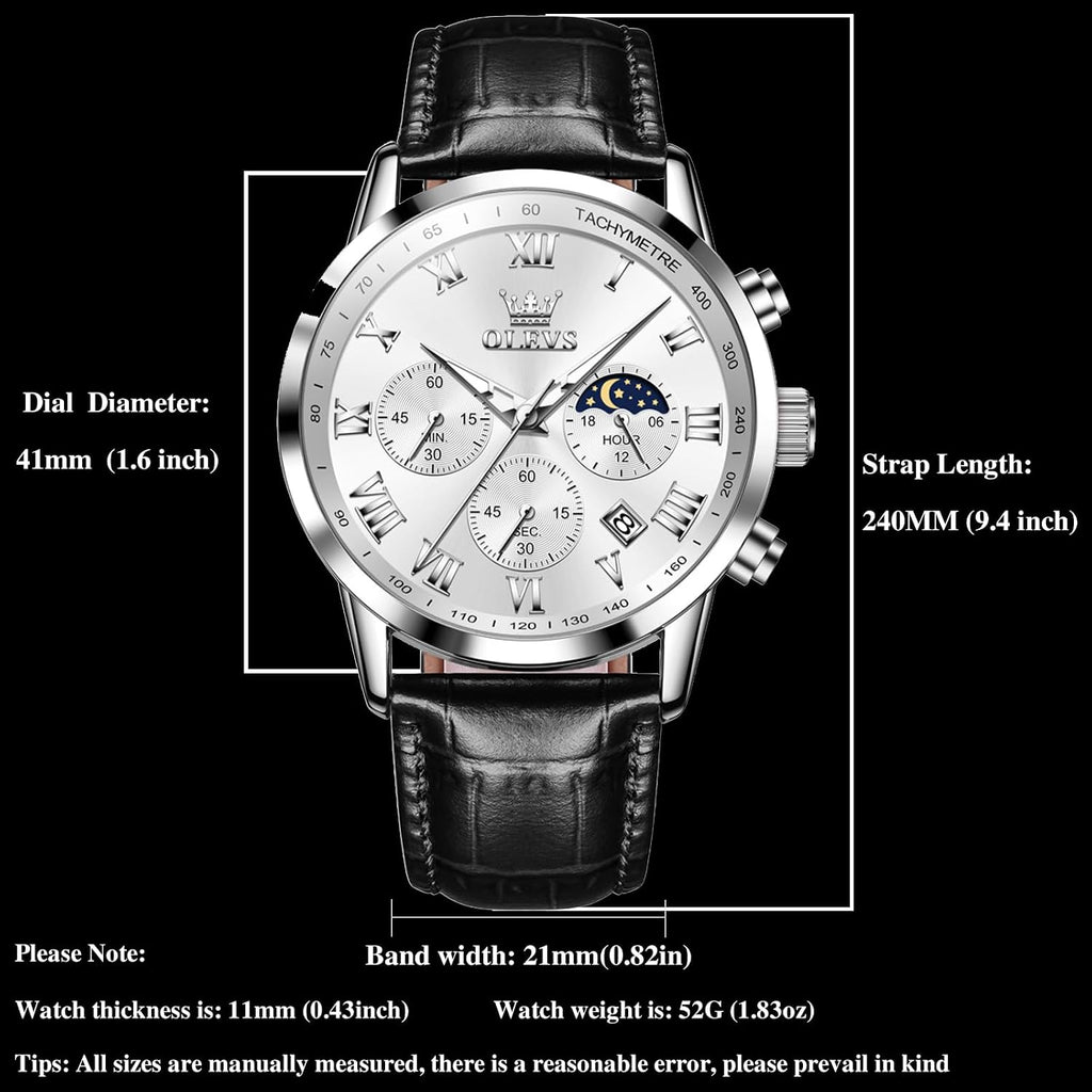 OLEVS Relojes para Hombres Lujo Cara Grande Relojes Resistente al Agua
