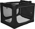 Jaula plegable suave para perros de hasta 30 libras, de 24 x 17 x 17 pulgadas, para perros de hasta 30 libras, perrera portátil de viaje para mascotas con 4 puertas con cremallera