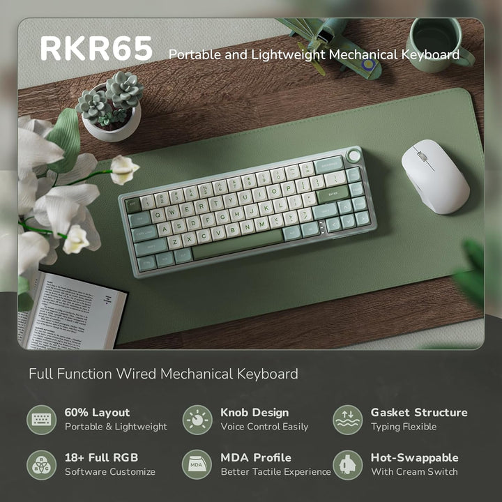 RK ROYAL KLUDGE R65 Teclado Mecánico con Cable, Teclado Gaming 60%...