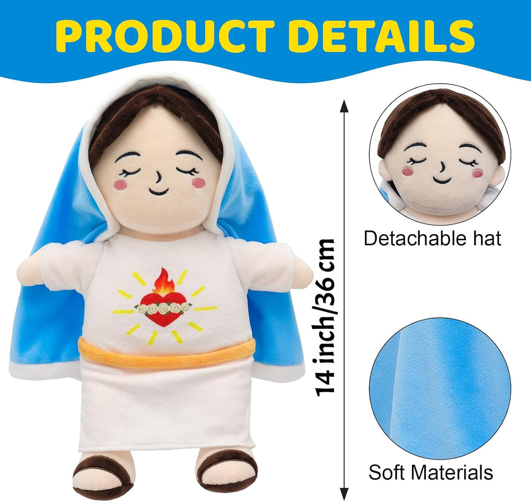 Muñeca de peluche que respira Yelakey de la Virgen María de 15"...