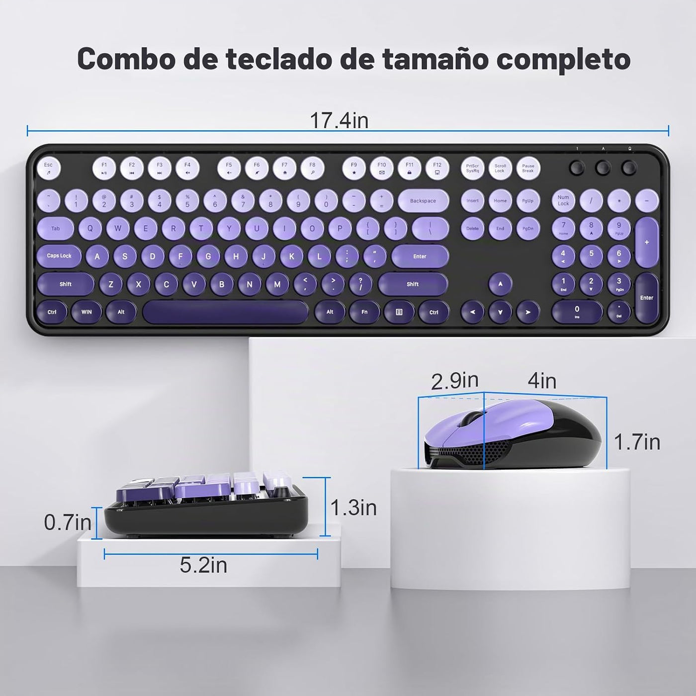 MOFII Combo de teclado y mouse inalámbricos 2.4 Ghz, tamaño complet...