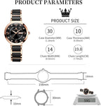 OLEVS Reloj para Mujer - Cara Pequeña, Correa de Cerámica y Acero Inoxidable, Lujo con Acentos Diamante, Elegante Reloj de Vestir para Damas, Resistente al Agua, Carga Luminosa de Cuarzo, Joyas Relojes Regalo para Mujeres