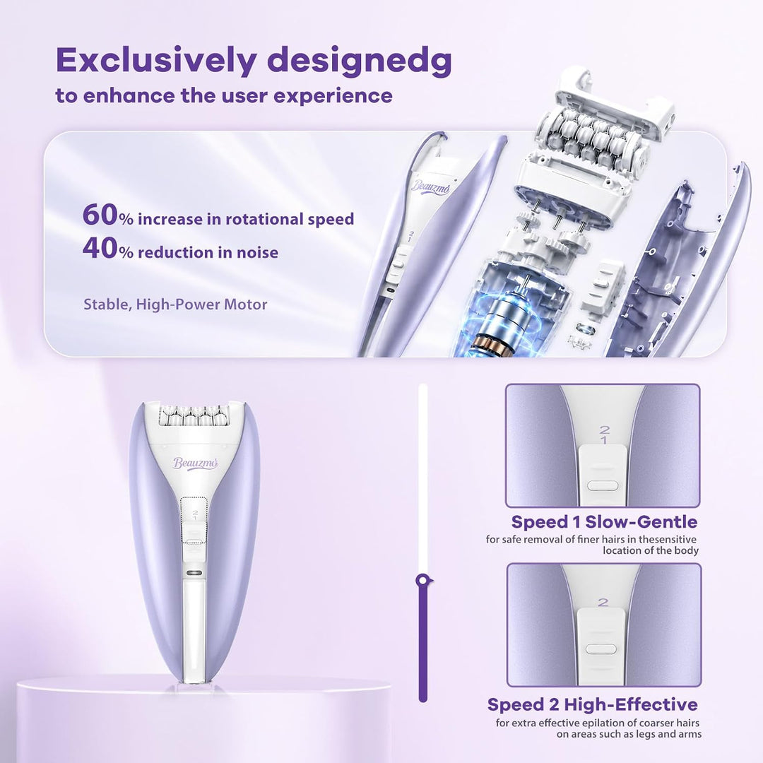 Depiladora silenciosa para mujer, removedor de vello facial y corpo...