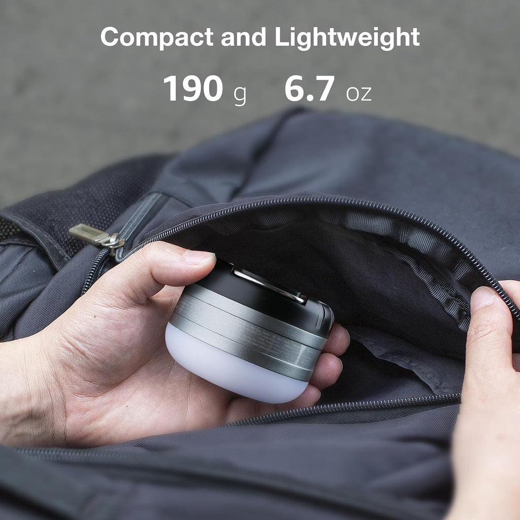 Lámpara LE Farol LED portátil de camping con base magnética 3000 mAh, batería 280LM recargable por USB, luz LED portátil para casa de campaña, de 3 modos IPX4, luz resistente al agua para senderismo, pesca, para interiores y exteriores, de emergencia