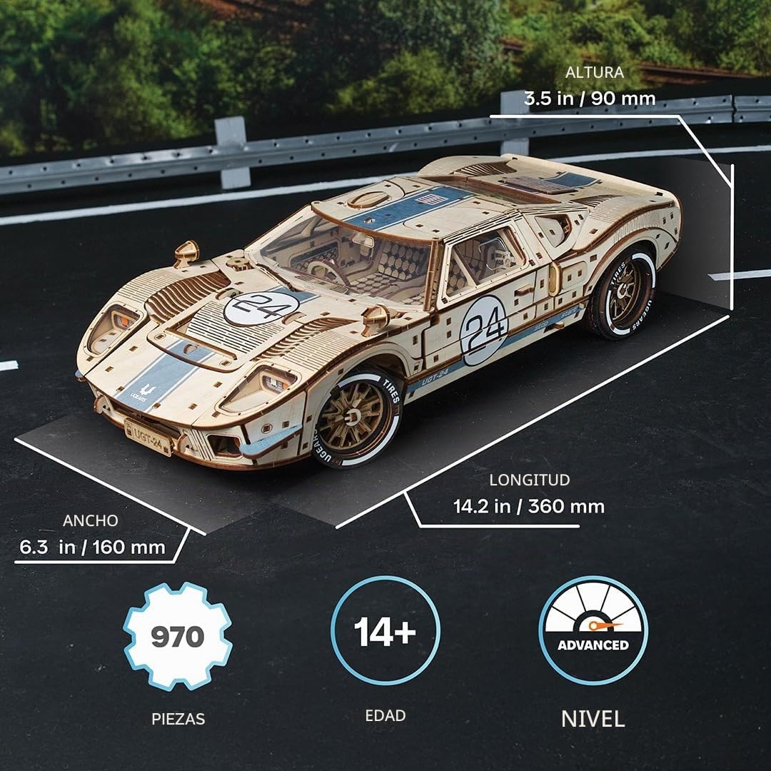 UGEARS UGT-24 Endurance Racer 3D Rompecabezas de madera para adultos