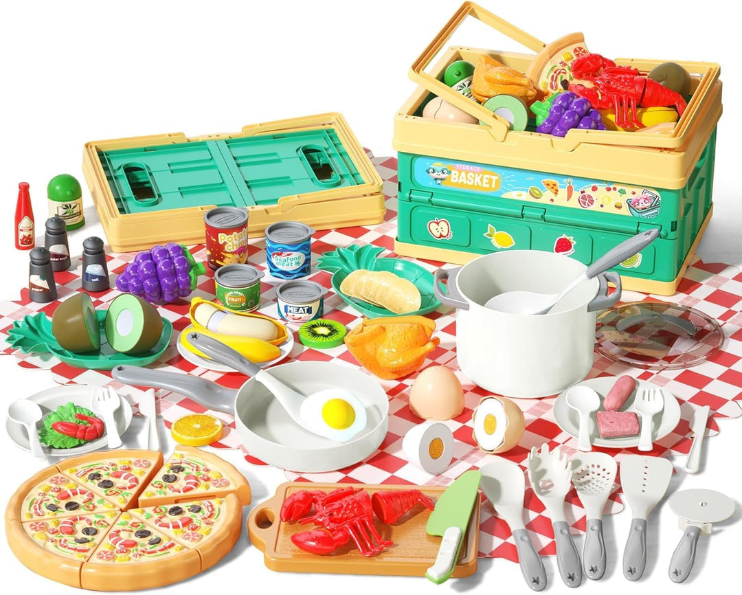 Juego de cocina de 80 piezas, cocina para niños pequeños con ollas,...