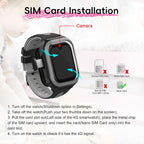 Wonlex - Reloj inteligente con GPS 4G para niños, pantalla táctil AMOLED de 1.78 pulgadas, reloj grande con tarjeta SIM, videollamadas, chat de voz, SOS, cámara, música, podómetro, juego,