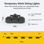 Cadena de luces LED de 3 puntas, 50 pies, 90 W, iluminación