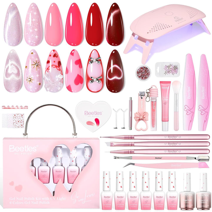 Beetles - Kit de 30 esmaltes de uñas de gel con luz UV \u2013 6 col...