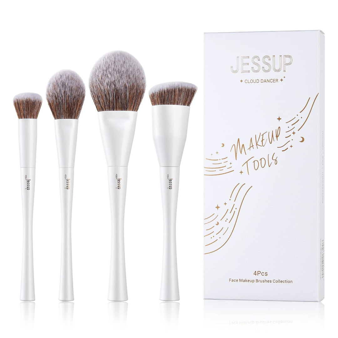 Jessup Brochas de maquillaje 4 piezas Juego de brochas de maquillaj...