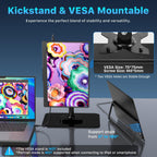 Upperizon Monitor portátil de 14 pulgadas 4K 3840X2400 100000:1 100% DCI-P3 OLED HDMI USB-C Monitor de viaje para laptop, MacBook, PC, Surface PS5 Xbox, pantalla externa con soporte y altavoces, compatible con VESA