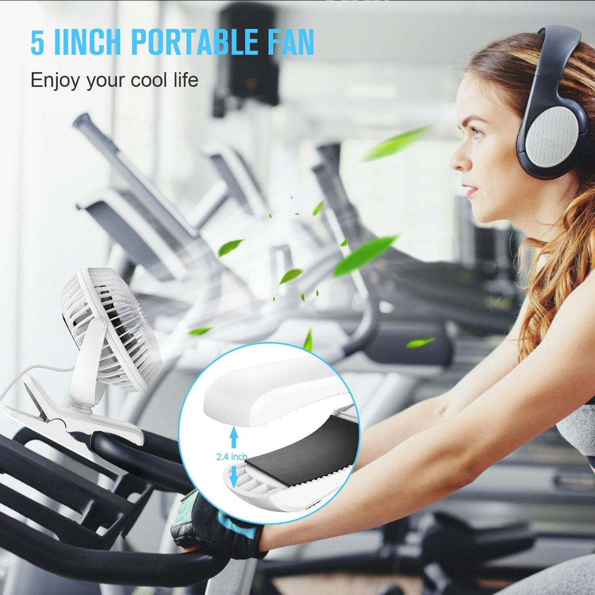 BESKAR Ventilador USB con clip, ventilador de escritorio pequeño po...