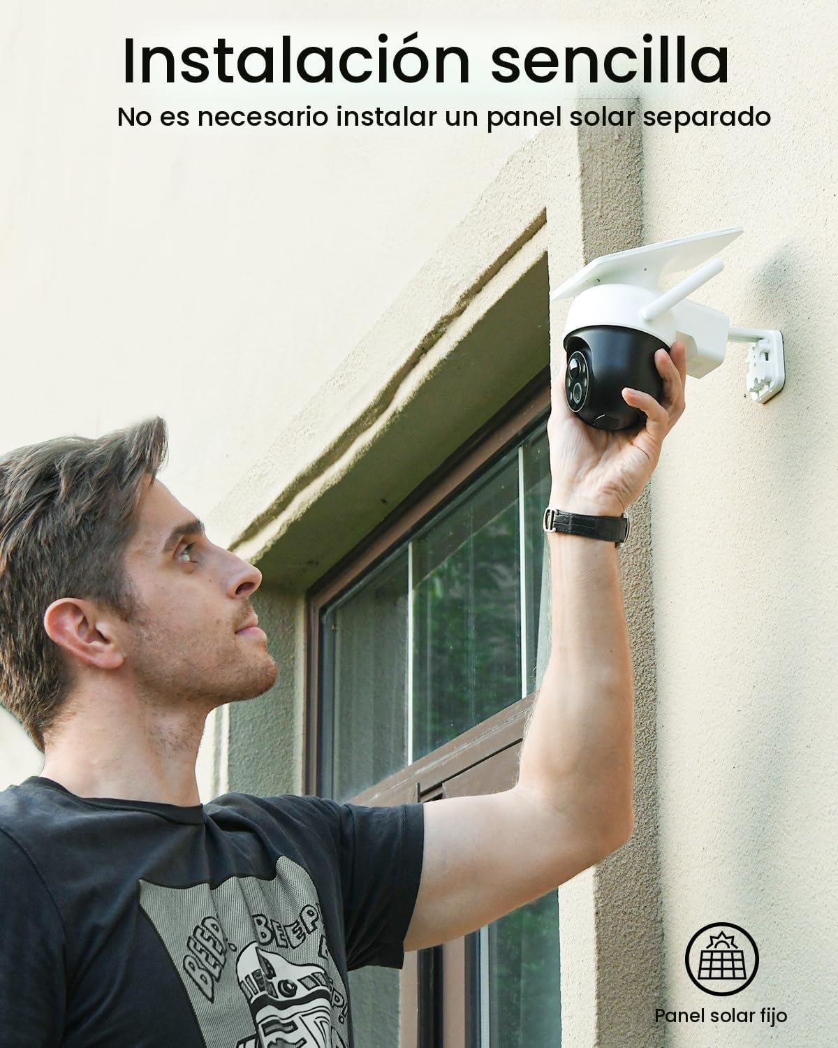 aosu Cámara solar inalámbrica al aire libre para vigilancia casera