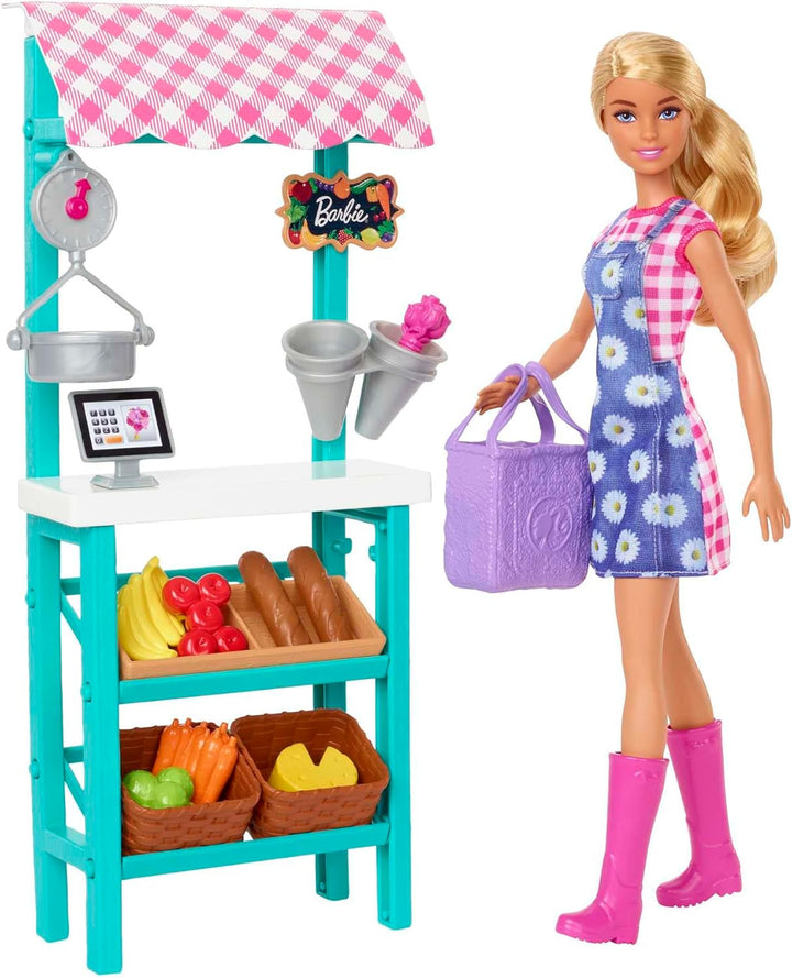 Juego de Barbie Careers, set de mercado de granjeros con muñeca de...