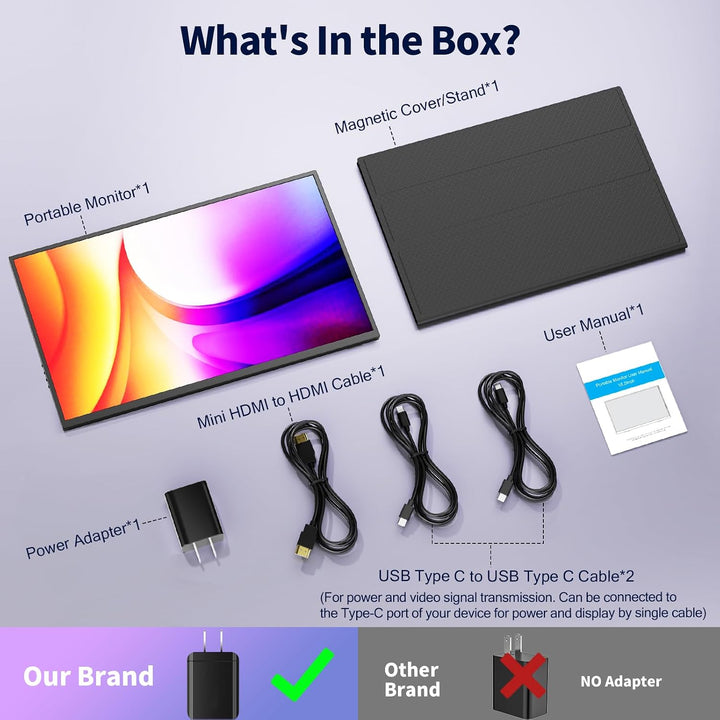 COOLHOOD Monitor portátil FHD USB-C HDMI 120Hz de 18.5 pulgadas | M...