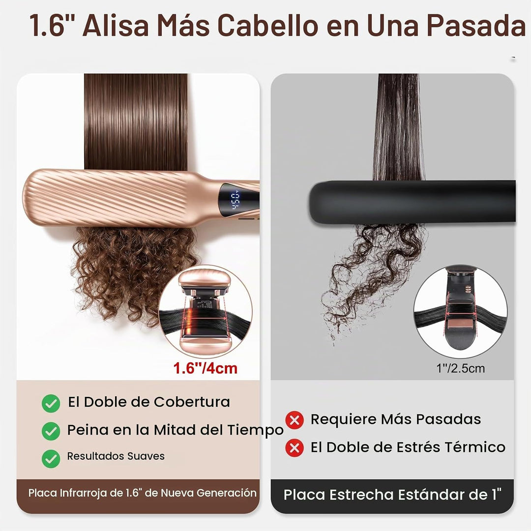 YEGUBEGU Flat Iron Hair Straightener with 1.6" Infrared Ceramic Wid...