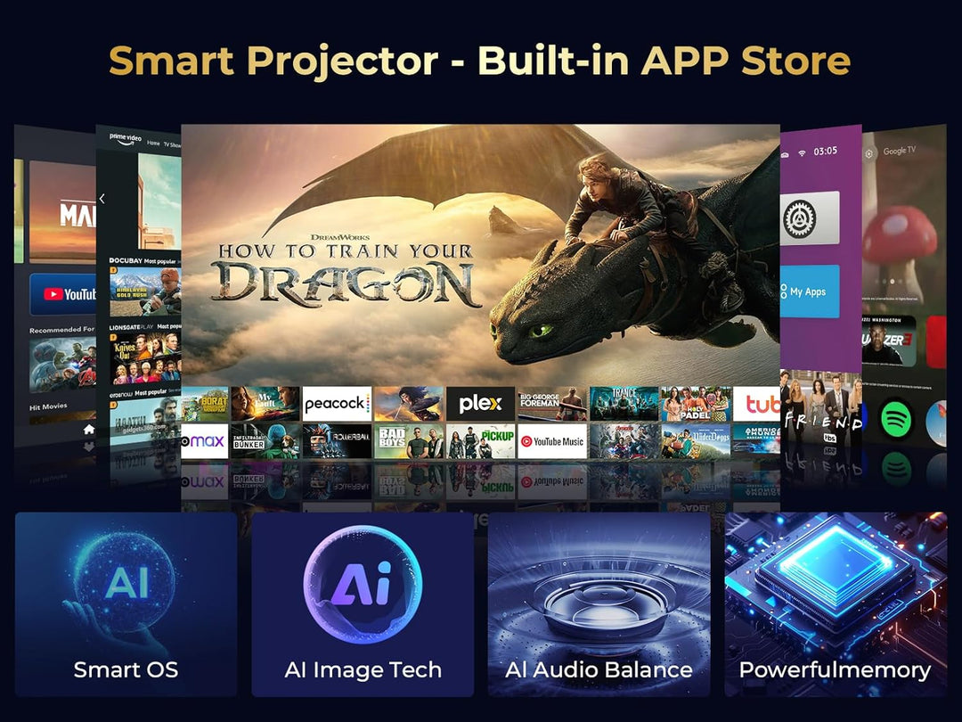 GooDee Proyector Inteligente 4K con WiFi 5G y Bluetooth, Aplicacion...